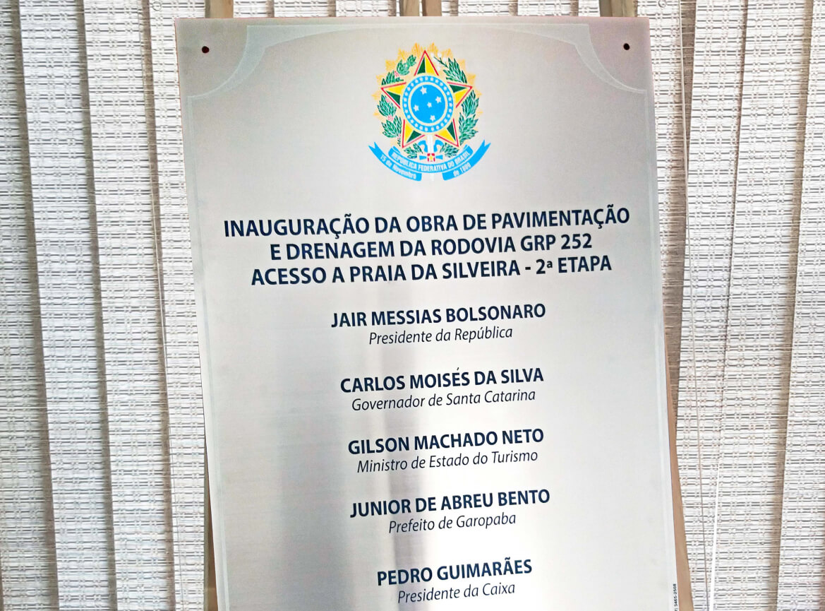 placas de inauguração em aço inox